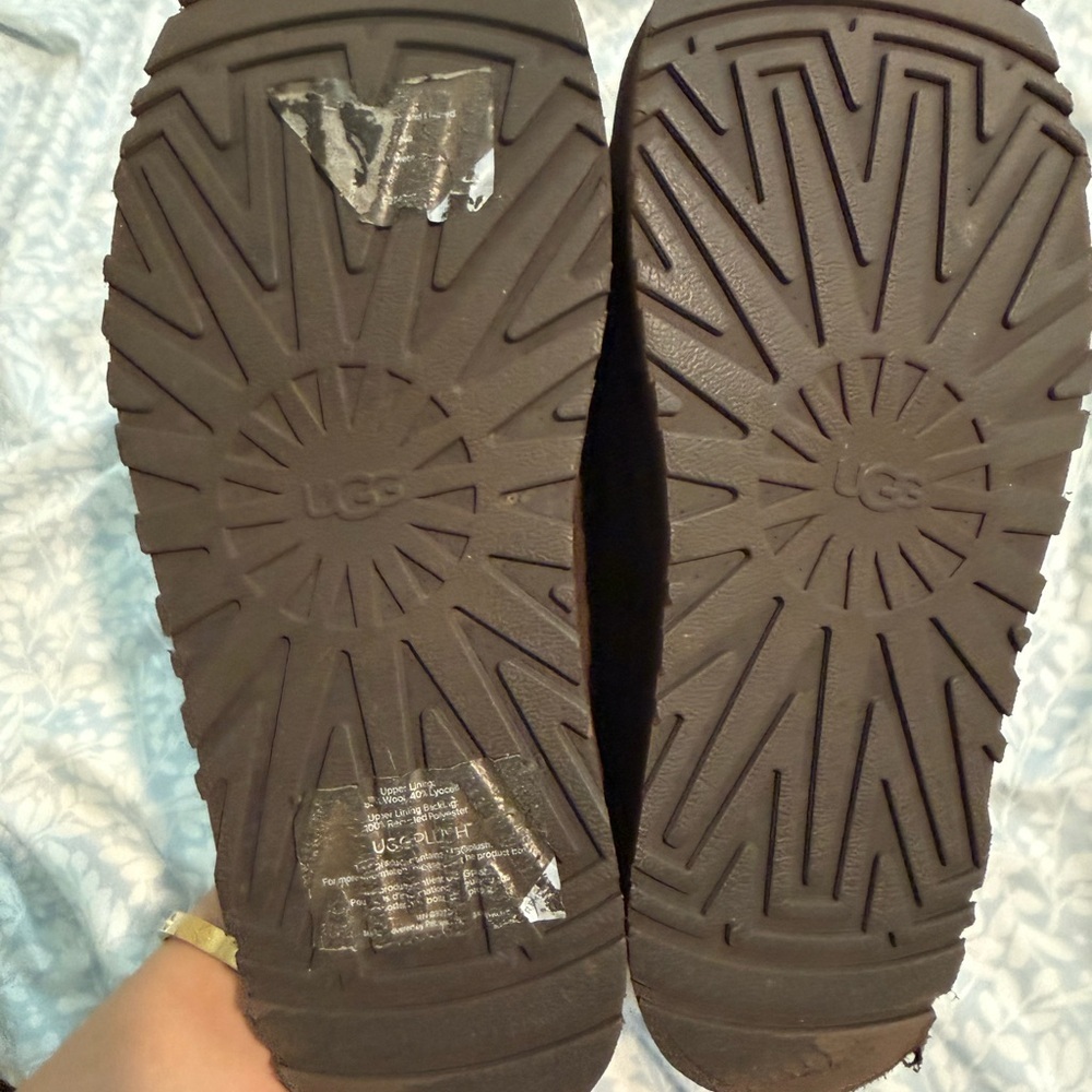 UGG Brown Suede Platform Mule Slippers - Picture 8 of 8